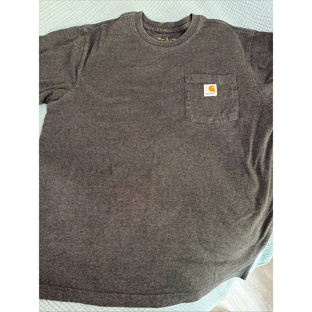 Men's Vintage K87 Carhartt T-Shirt Sz LG Loose Fit Short Sleeve Dark Gray EUC